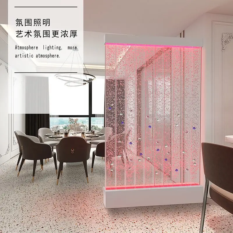 The entrance partition cabinet, water curtain wall, flowing water screen, emitting multiple colors of bubble wall