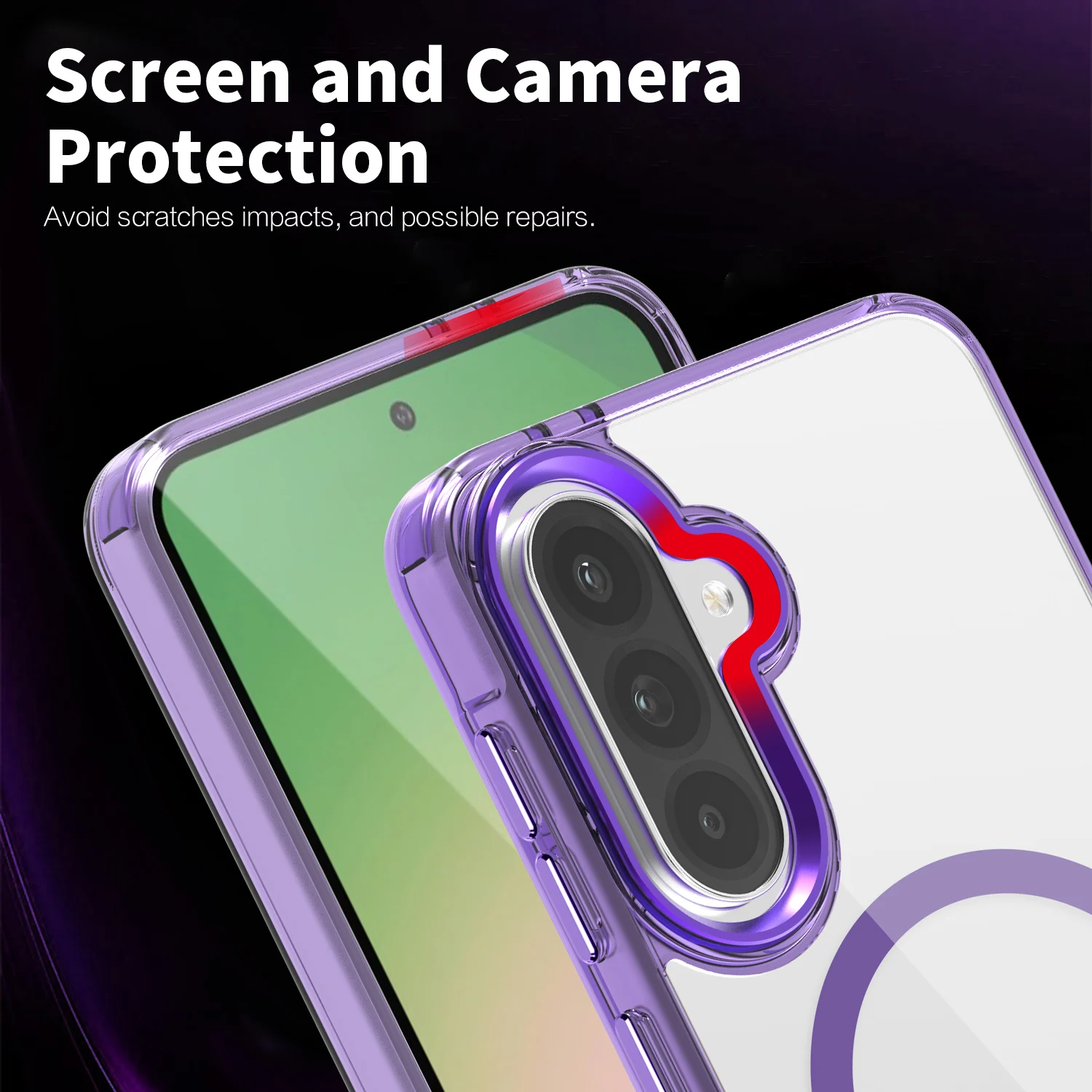 

For Samsung Galaxy A35 A55 A15 A16 A17 A26 A36 A56 Transparent anti drop airbag magnetic wireless charging case protective cover