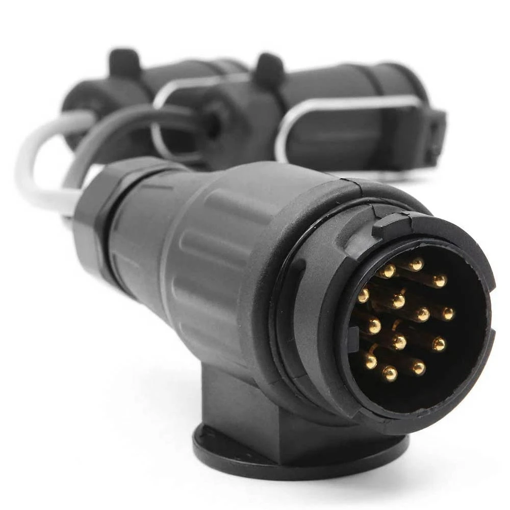 AB56-Trailer Extension Adapter 13-Pin To 7-Pin N And S Extension Cord Adapter Trailer Plug With Cover