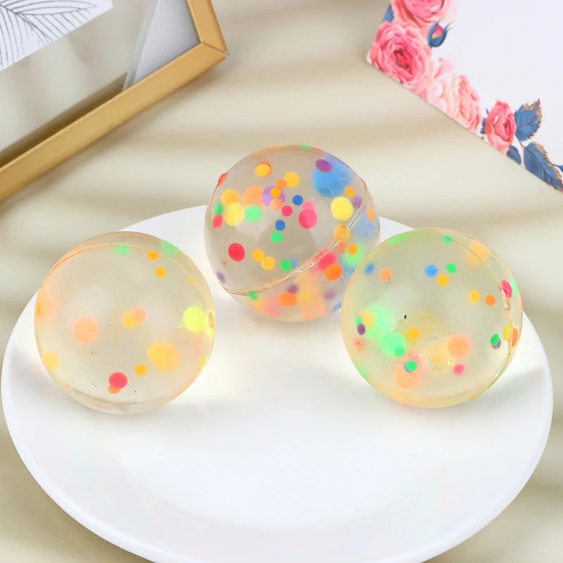 Bolas de goma de colores transparentes para niños, juguetes para saltar, bolas hinchables, regalos de recuerdo de fiesta, 42mm