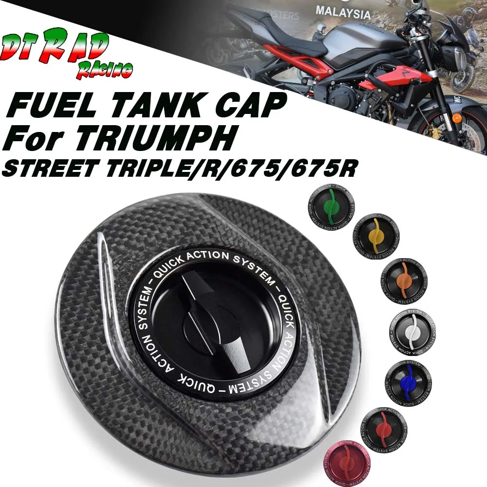 New For TRIUMPH STREET TRIPLE/R/675/675R TWM Carbon Fiber Keyless Fuel Filler Caps Motorcycle Quick Release Gasoline Tank Cover