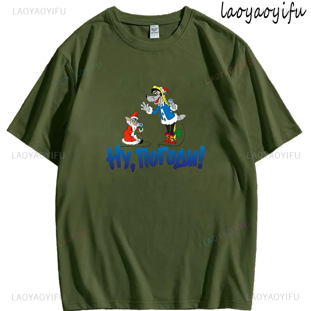 نو Pogodi التي شيرت خمر الحنين الكرتون طباعة بلايز الرجال تي شيرت الجرافيك الملابس القطنية Ropa Hombre Camisetas مضحك أنيمي المحملة #4