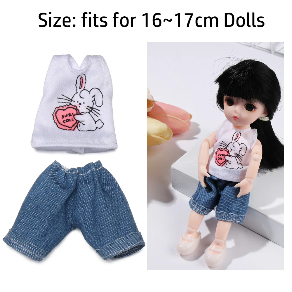 1Set 1/8 BJD Doll Clothes and Accessories 16~17cm Dolls Dresses Multistyles Changing Dressing Game Doll Outfit Kids DIY Toys