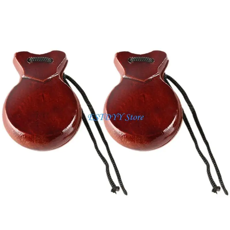 

G6DE 2 Pcs Spanish Castanets with String Traditional Flamenco Castanets Easy to Play