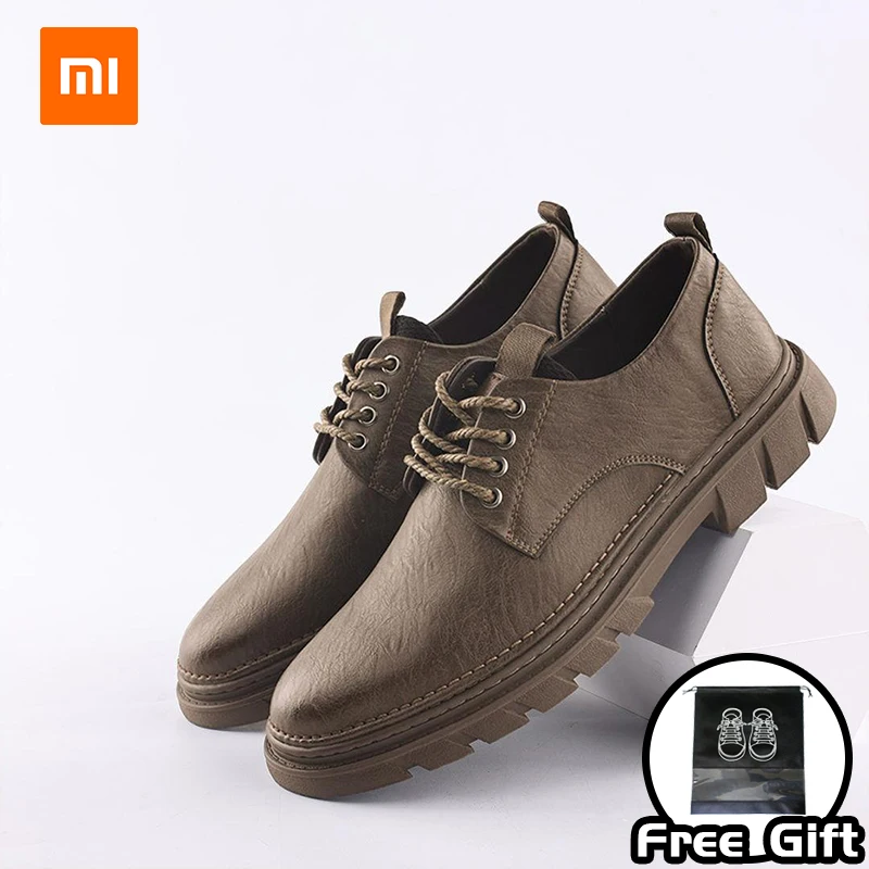 Xiaomi ZHULV Sapatos masculinos casuais de negócios retrô elegantes com sola de borracha que são amigáveis à pele e respiráveis