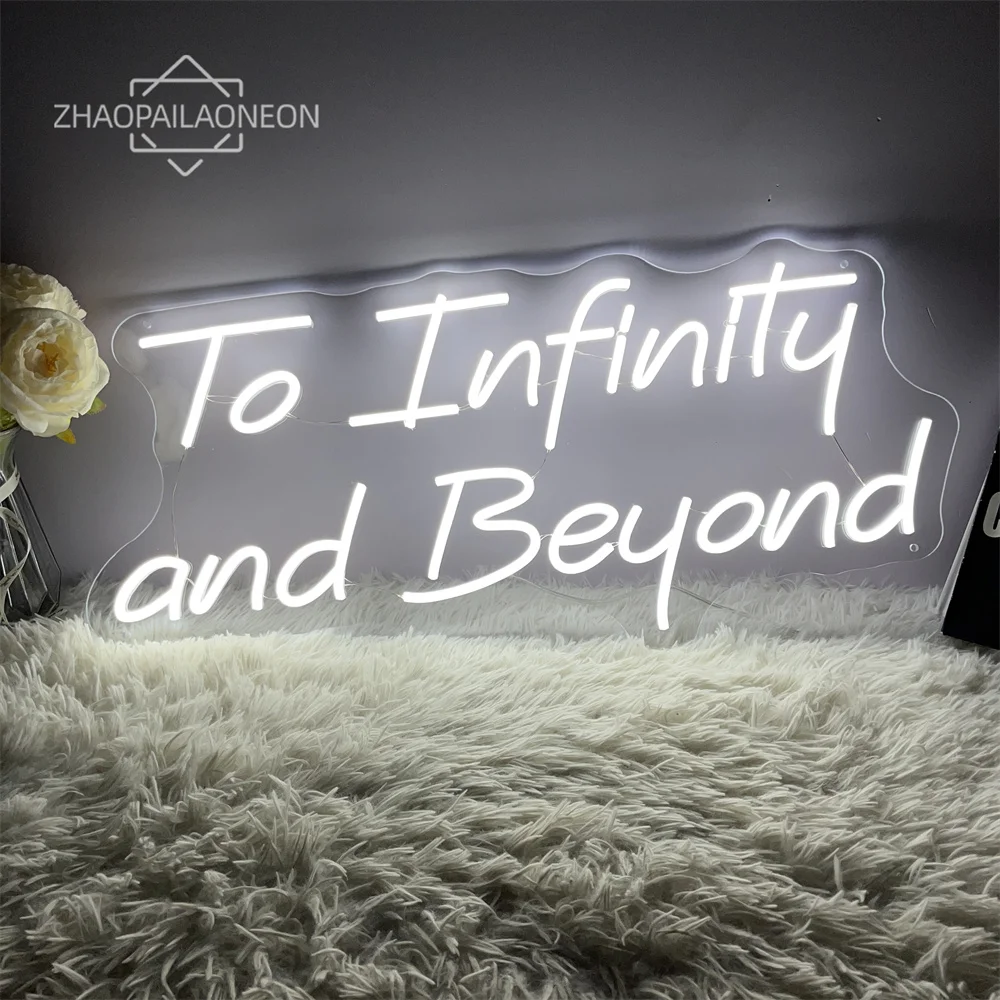 

To Infinity and Beyond Неоновая светодиодная вывеска Кофе-бар Неоновые огни Настенное художественное украшение Бар Украшение комнаты Декор спальни Неоновые лампы USB
