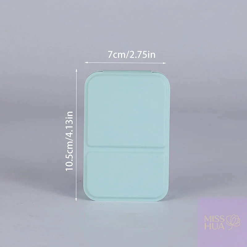 YY Desktop Mini faltbarer Make-up-Spiegel, einfarbig, PU-Leder, einfach, tragbar, verschleißfest, für Studenten, kompakt, Hand-Make-up-Mir