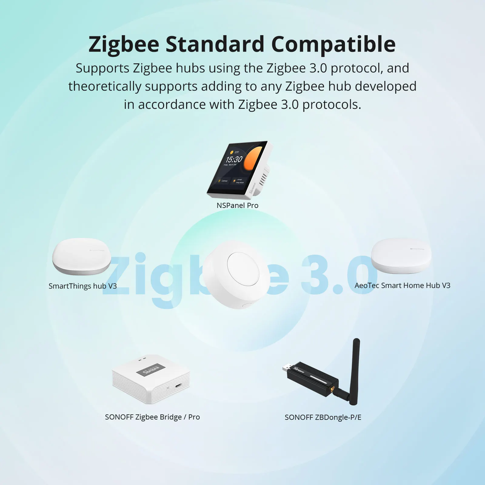 SONOFF SNZB-01P Zigbee Wireless Switch Custom Button Action Smart Scene يدعم NSPanel Pro وZB Bridge Pro وZBDongle-E.