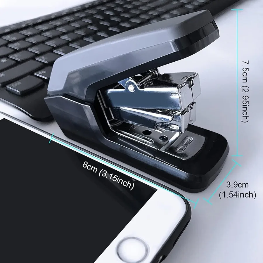 دباسة مكتب صغيرة بلمسة واحدة، تصميم مريح بدون جهد، سعة 25 ورقة 0370