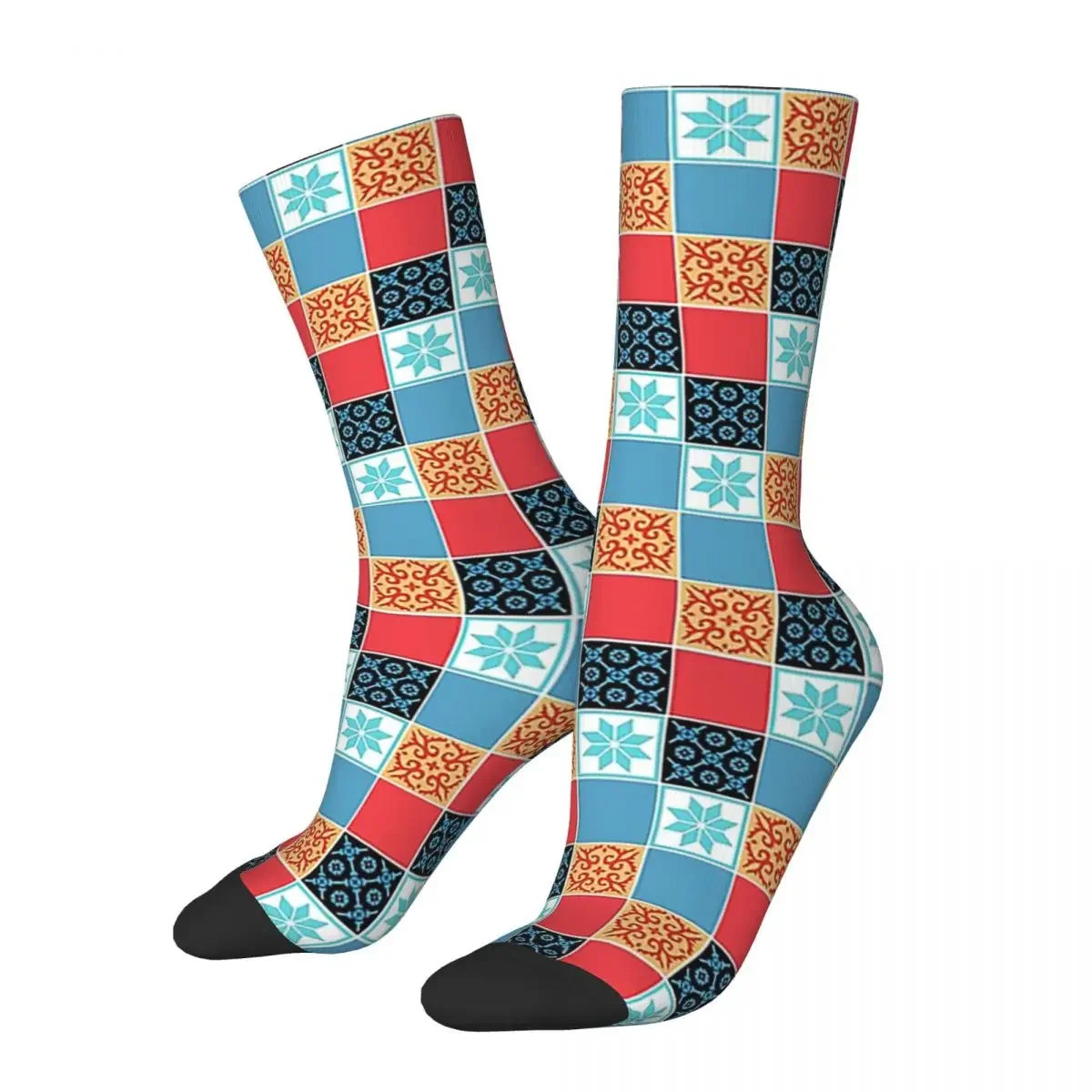 Azul The Tiles Inspired Art Socks Harajuku Super Soft Stockings All Season Long Socks Accessories for Unisex Christmas Gifts