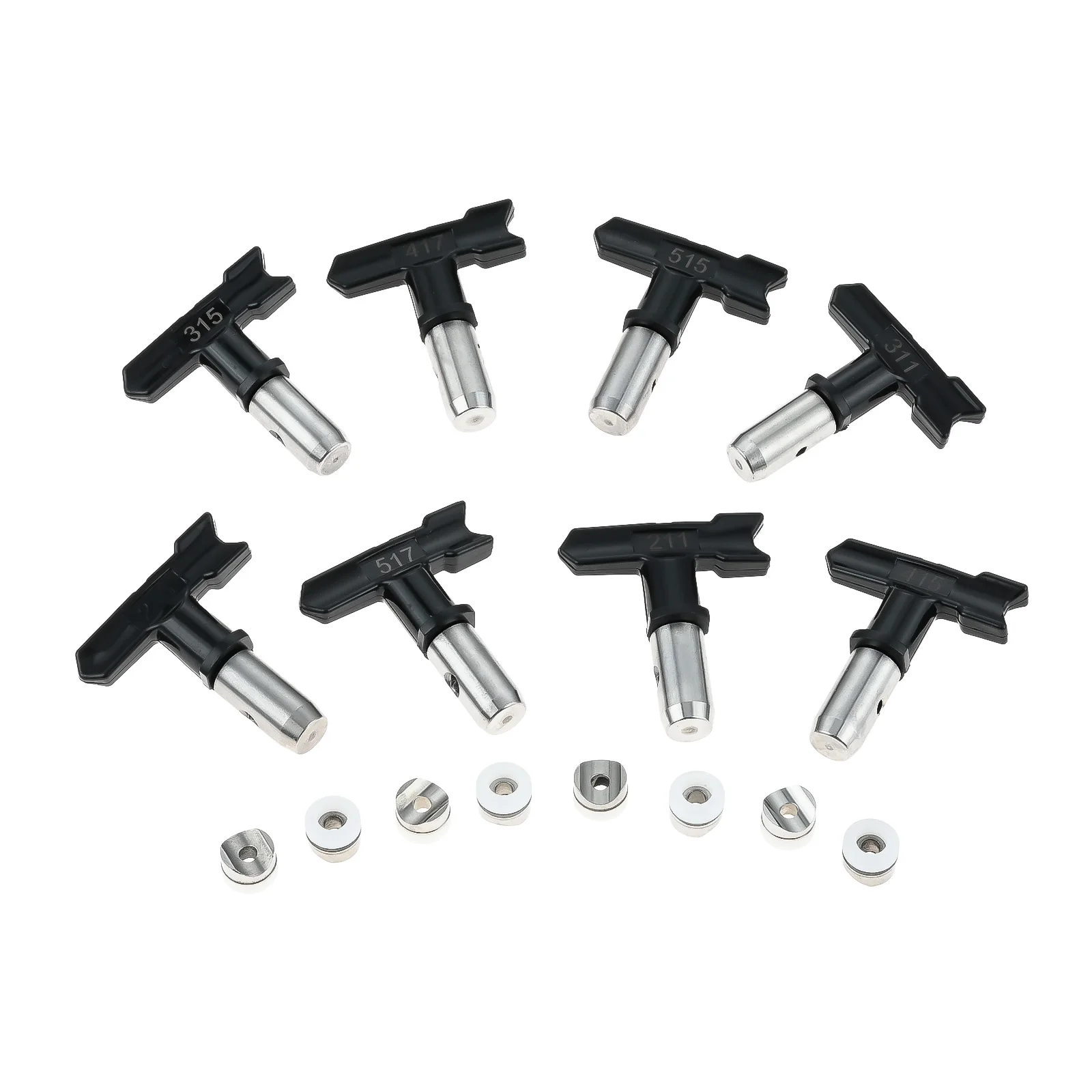 

8Pcs Reversible Spray Tip Airless Paint Sprayer Nozzles Tips for Airless Spraying Machine Parts 211/215/311/ 315/415/417/515/517