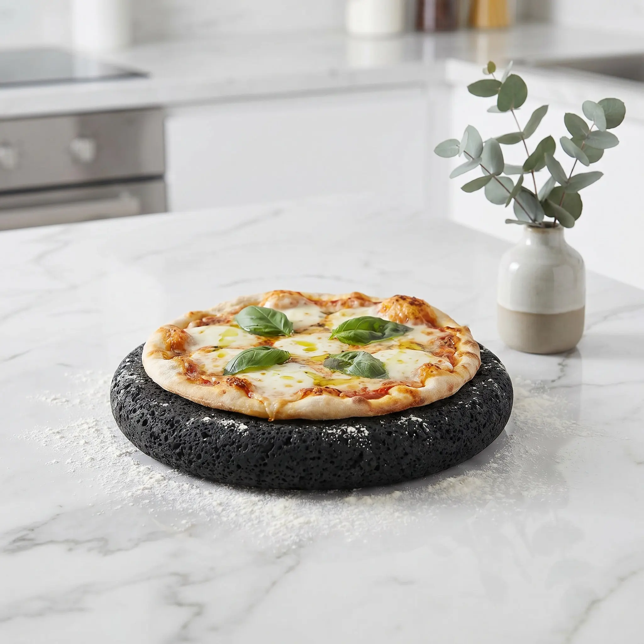 Volcano Stone Cooking Tile 15Cm Lava Cooking Pan Grilling Stone for Pizza Steak Fish Korean Bbq Parties Heat