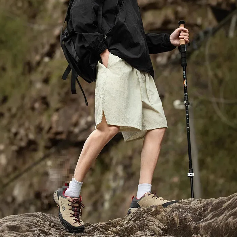 

Loose Ice Silk Sports Shorts Beach Pants Quick Dry Casual Five-Quarter Length Polyester Fiber Straight Leg Fit Summer Shorts