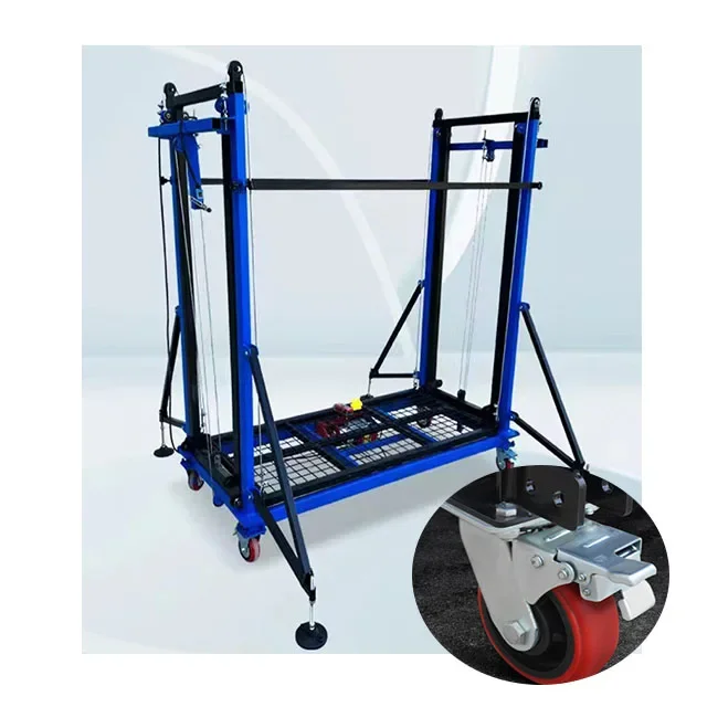 

Electric remote-controlled lift 2/3/4 meters electric lifting platform mobile building construction aerial tool with guardrail