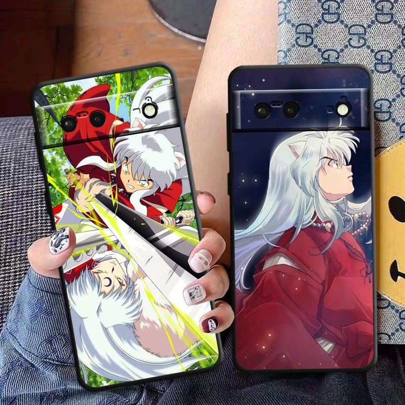 Inuyasha Higurashi Kagome Phone Case For Google Pixel 9 8 7 Pro 6 Pro 6A 5A 5 4 4A XL 5G Black Soft Fundas Cover