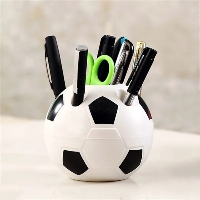 Soccer Shape Tool Home Decoration Student Gifts Supplies Pen Pencil Holder Football Shape Toothbrush Holder Desktop Rack Table