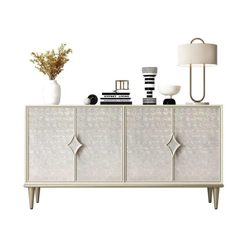 

American light luxury dining side cabinet, living room solid wood locker, simple modern 2025 new high-end entrance cabinet