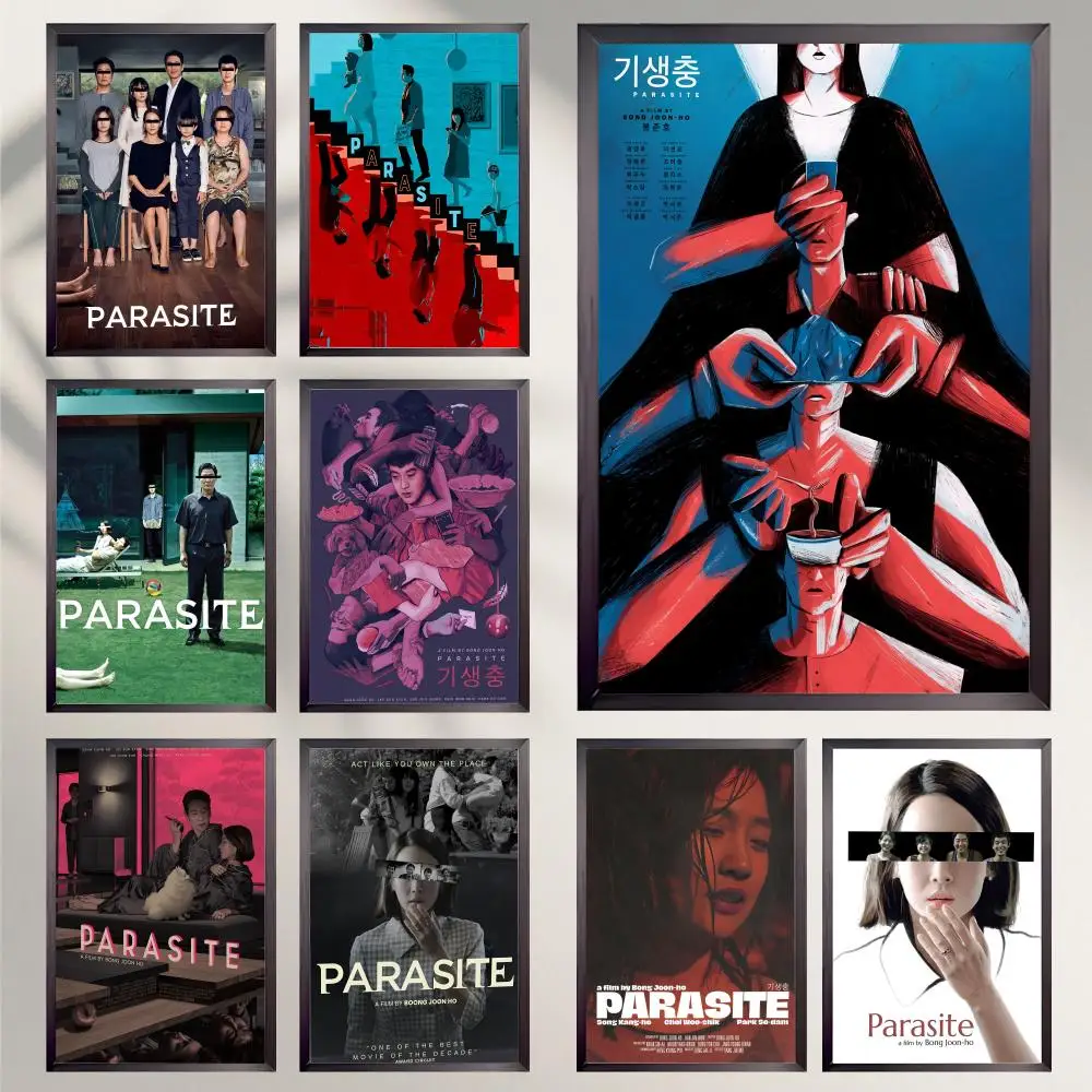 Koreanisches P-Parasite-Filmplakat, HD, vielseitig, wasserfest, Wanddekoration, selbstklebend, perfekt für jeden Raum und ideales Geschenk