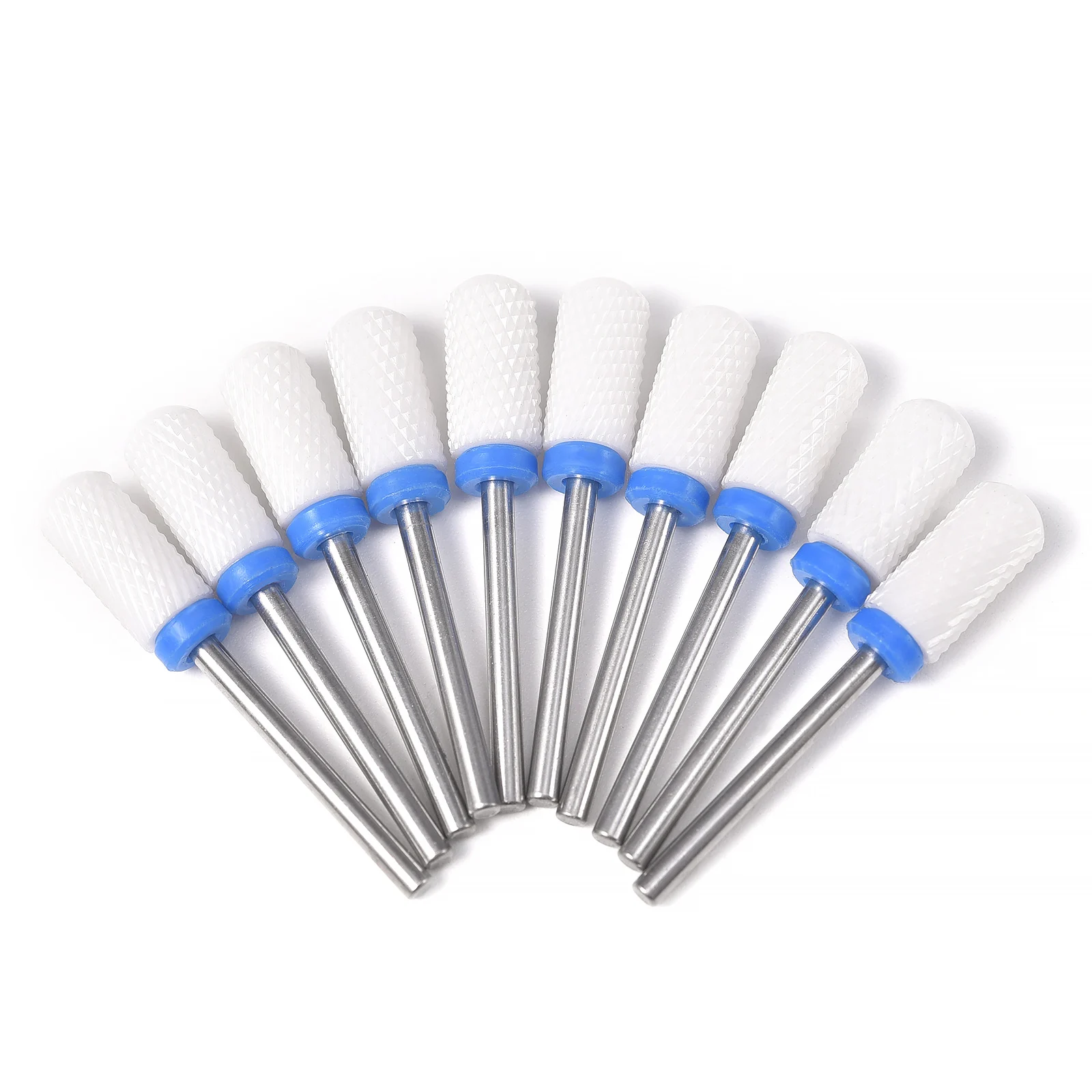Conjunto de brocas de cerâmica para unhas, 10 peças, ferramenta de remoção de manicure, acessórios, fresa de manicure para máquina de polimento de gel de unhas