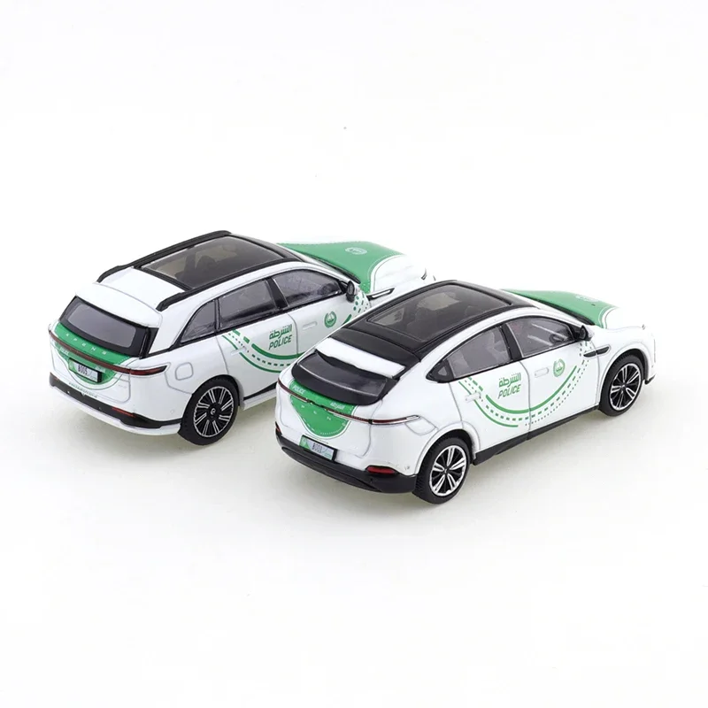 XCARTOYS 1/64 XPENG 두바이 경찰 세트 자동차 합금 장난감 모터 차량 다이캐스트 금속 모델 어린이 크리스마스 선물 장난감 남자아이용