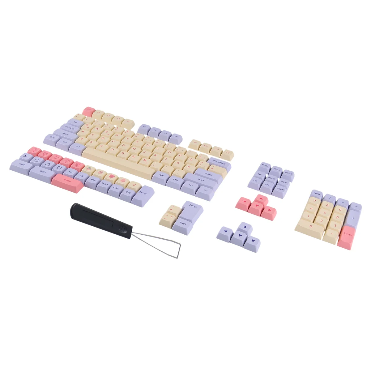 German Keycaps 136 Keys XDA Height Keycaps for 61/64/68/75/82/84/87/96/98/100/104/108 Mechanical Keyboard