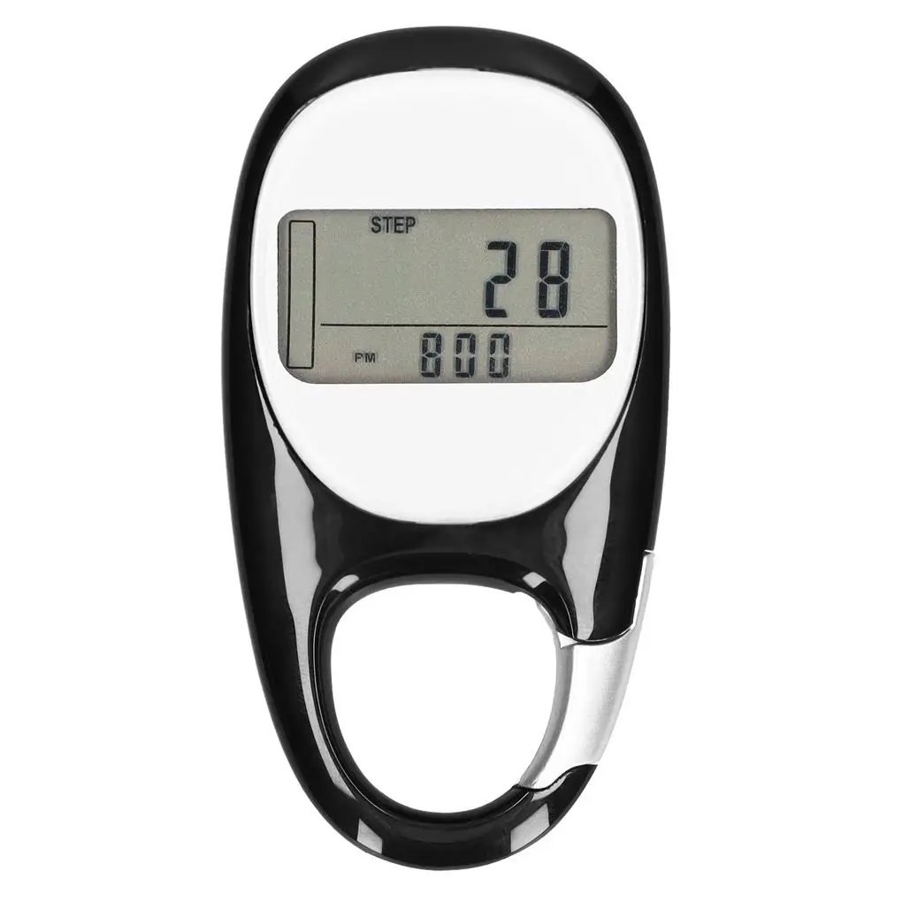 3D Walking Distance Induction Pedometer Carabiner Keychain Accurate Fitness Step Counter Sporting Gauge Device Running