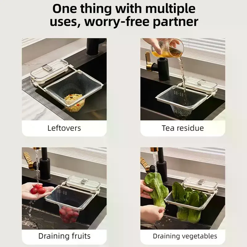

Kitchen Drainer Basket Mesh Filter Bag Multi Functional Hanging Rack for Quick Residue Removal and Easy Cleaning