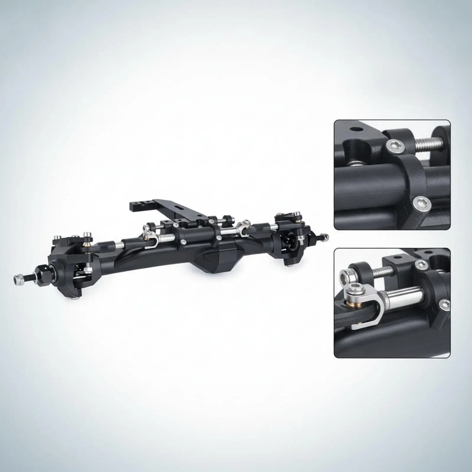 RC 1/10 Crawler Axle Upgrade for Vanquish H10 Optic Front Rear Solid Axle Assembly Black Metal Parts