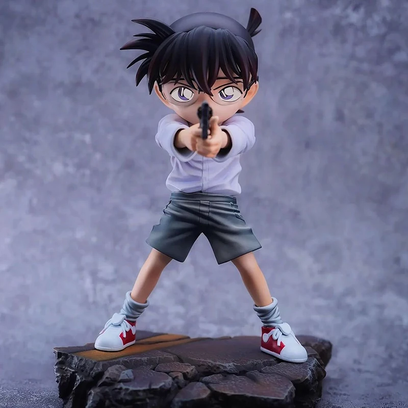 

Amine Detective Conan Figurine YYDS Edogawa Conan Figure with Gun Statue Theater Version Model Pvc Collectible Ornament Toys