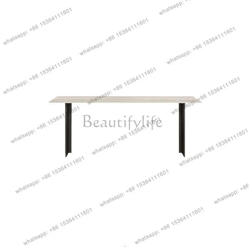 

Травертиновый шифер, простой средневековый прямоугольный обеденный стол, минималистичный итальянский обеденный стол высокого класса