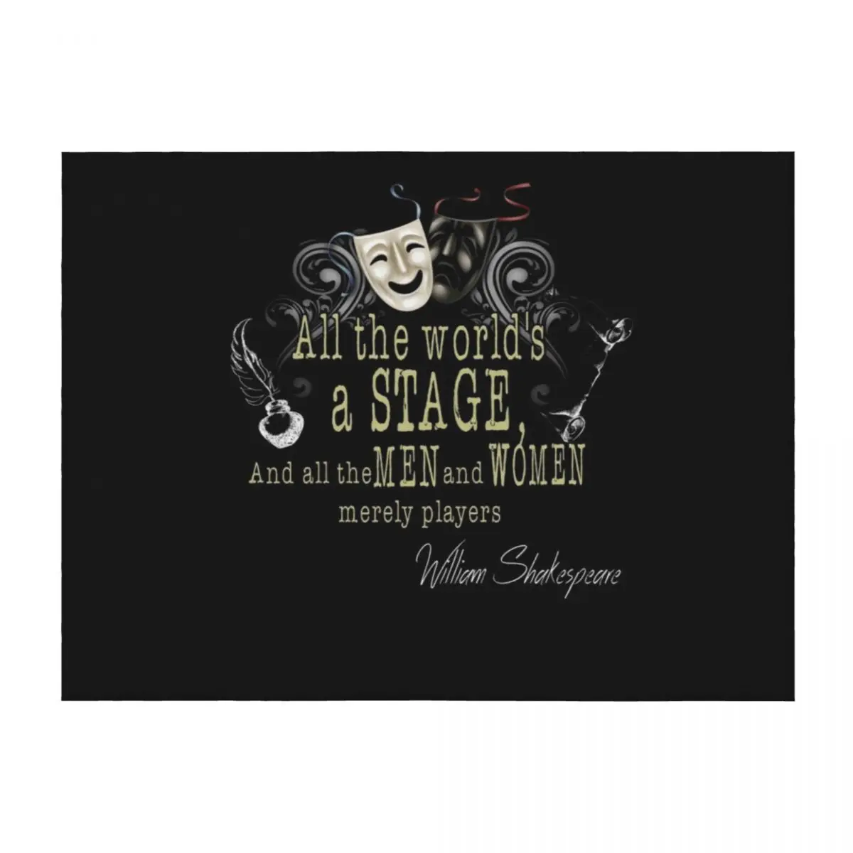 

Funny William Shakespeare All The World's A Stage Theater Plays Quotes Poems Biography Fans Throw Blanket Nap anime Blankets