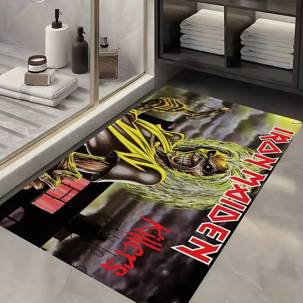 Band I-Iron Cool M-Maiden Game Door Mat Washable Non-Slip Living Room Sofa Chairs Area Mat Kitchen Doormat Area Rug