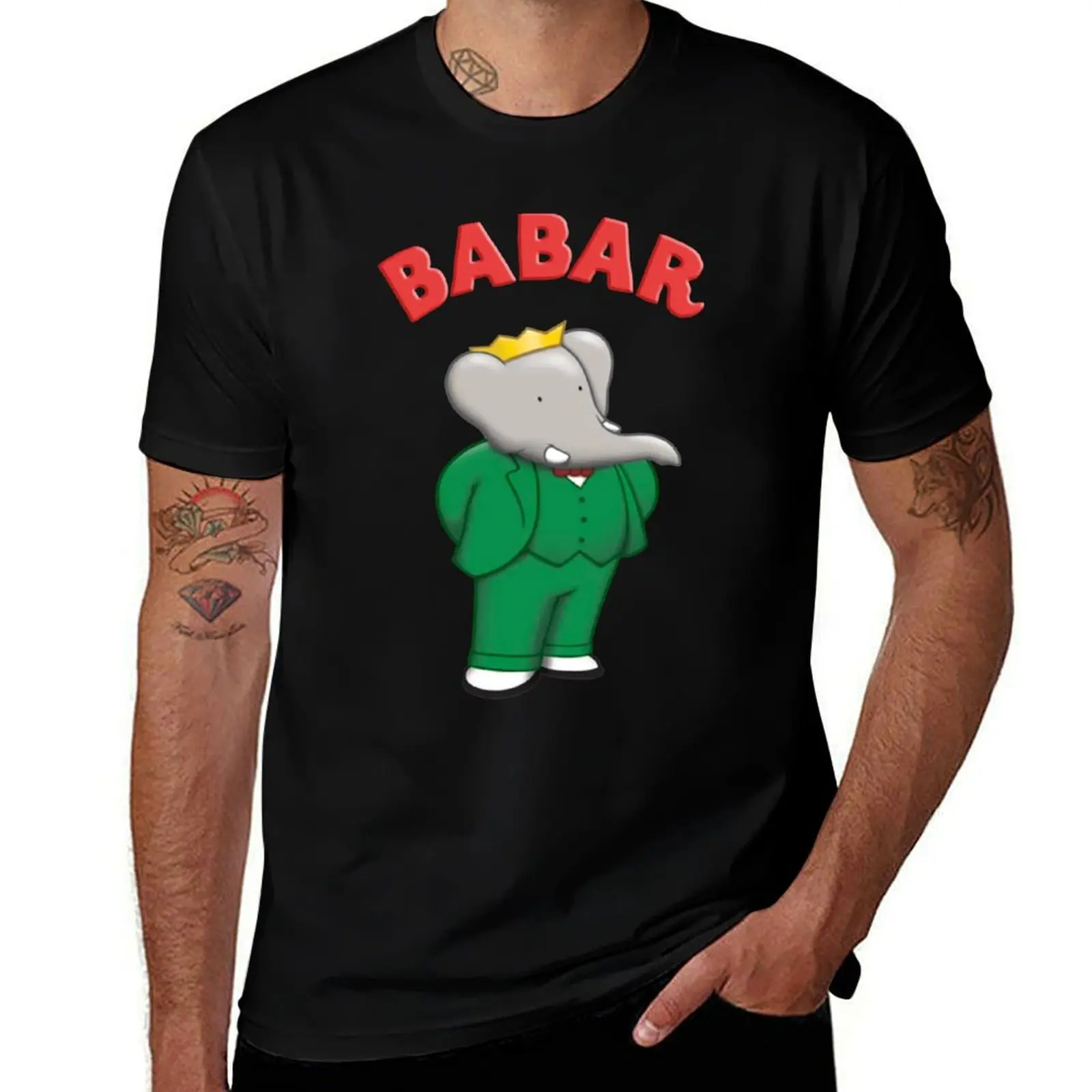 

Babar the elephant T-Shirt valentines boutique clothes blue archive designer shirts t shirt men 100℅ cotton