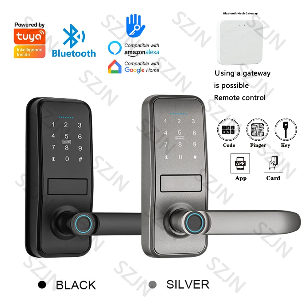 

Tuya TTlock Smart Fingerprint Door Lock Eletronico Digital 도어락 Password Fingerprint IC Card APP Key Remote Unlock For Home