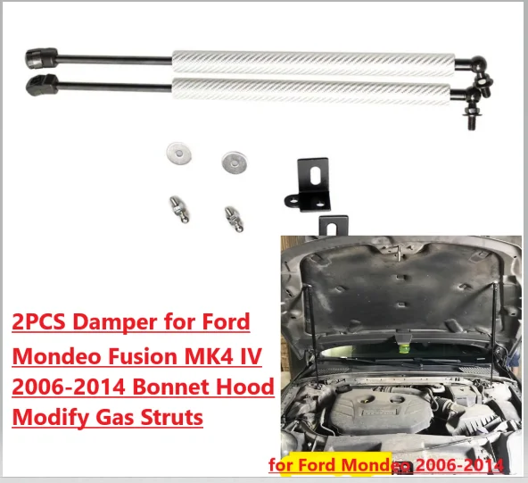 

2PC Hood Damper For 2006-2014 Ford Mondeo Fusion IV BA7 Saloon/Estate/Hatchback Front Bonnet Modify Gas Struts Lift Support Rods