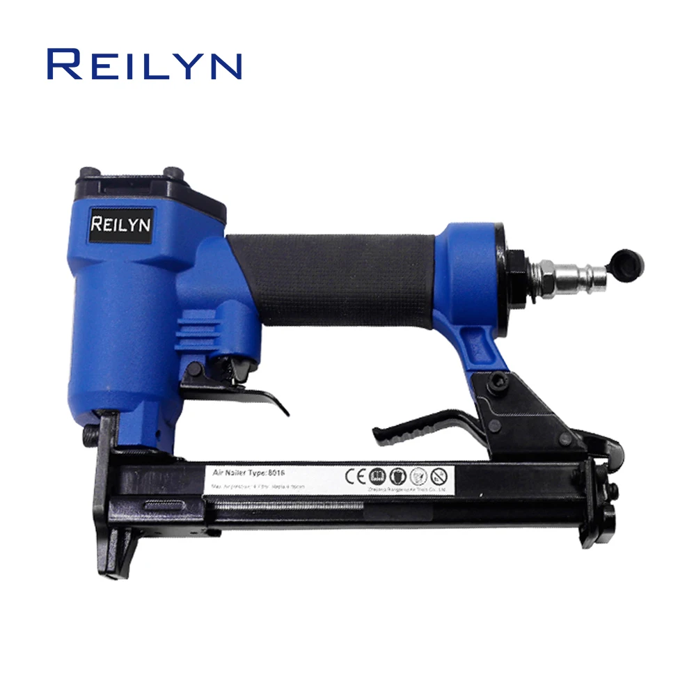 

Reilyn Pneumatic Framing Nailer 8016 21Ga Small Air Brad Stapler Crown12.8 mm for Sofa Roof Fence Carpentry Pneumatic Tool