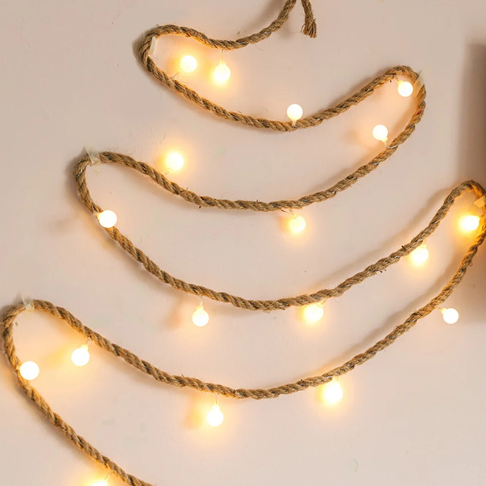 

20 Led 3 Meter Globe String Light Hemp Rope Led String Lights For Bedroom Party Wedding Festival Decorative Indoor Curtain