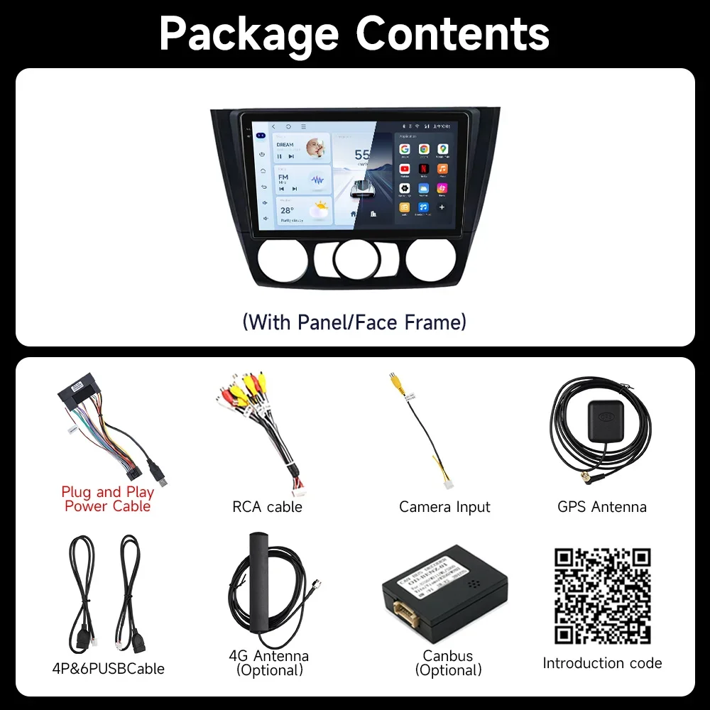 4G Head Unit for BMW 1 Series E81 E82 E87 E88 2004-2012 Android Car Radio Multimedia BT Player Stereo for 116i 118i 120i 130i