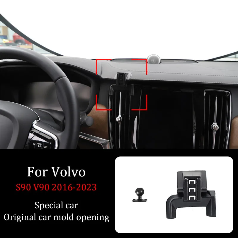 For Volvo S90 V90 2016-2023 Car Mobile Phone Wireless Charging Bracket Infrared Automatic Induction Navigation Bracket