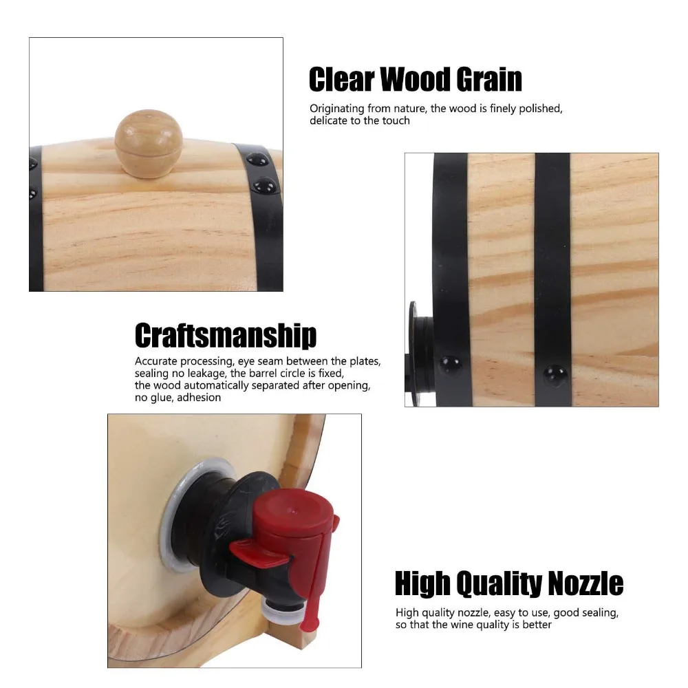 7 piece Vintage Pine Wood Wine Aging Barrels With Stand Whiskey Barrels Wooden Wine Barrels Barbecue Party