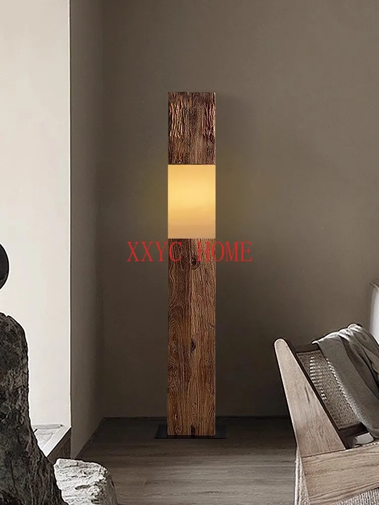 

Log Floor Lamp Designer Model Living Room Sofa Edge Ambience Light Bedroom Mid-Ancient Retro Vertical