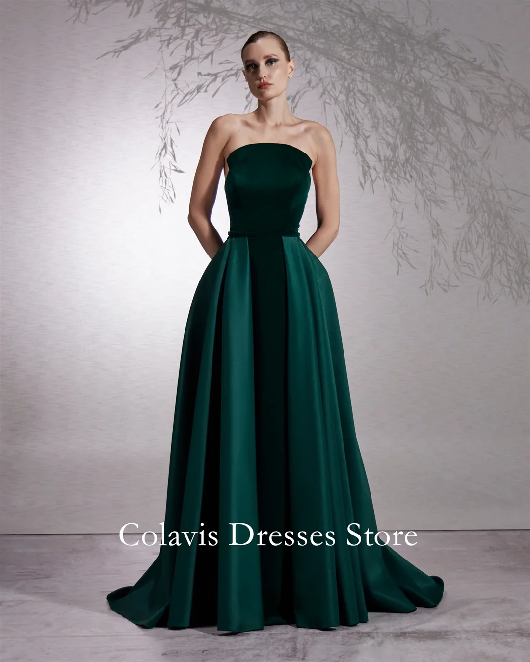 Colavis Fashion Customized 2024 New Women's Asymmetric Strapless Overskirt Dress Prom Evening Dress Celebrity Party Dress