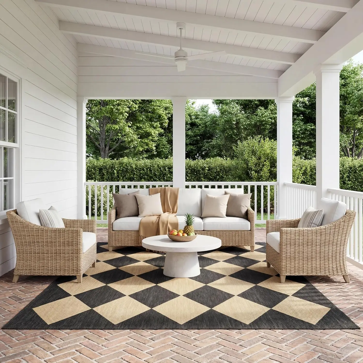 

Outdoor Performance Collection Sabina Dark Grey/Ivory, 8' x 10', Soft, High Traffic, Stain Resistant, Easy Clean, Durable Are