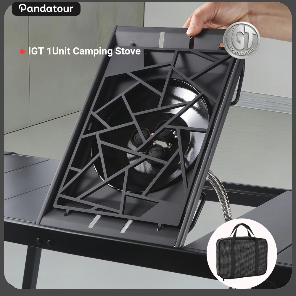 Pandatour Camping IGT 1Unit Stove Windproof Easy Equiped Outdoor Table Stove Stainless Steel One Click Ignition Picnic Burner