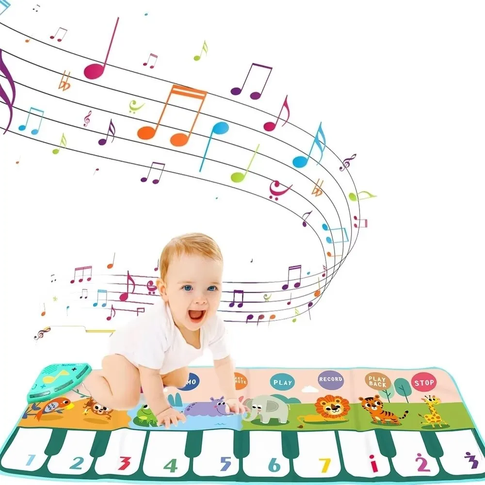 New 110*36cm Multifunctional Music Mat with 8 Animal Sounds Waterproof Keyboard Dance Mat Toddler Floor Gift