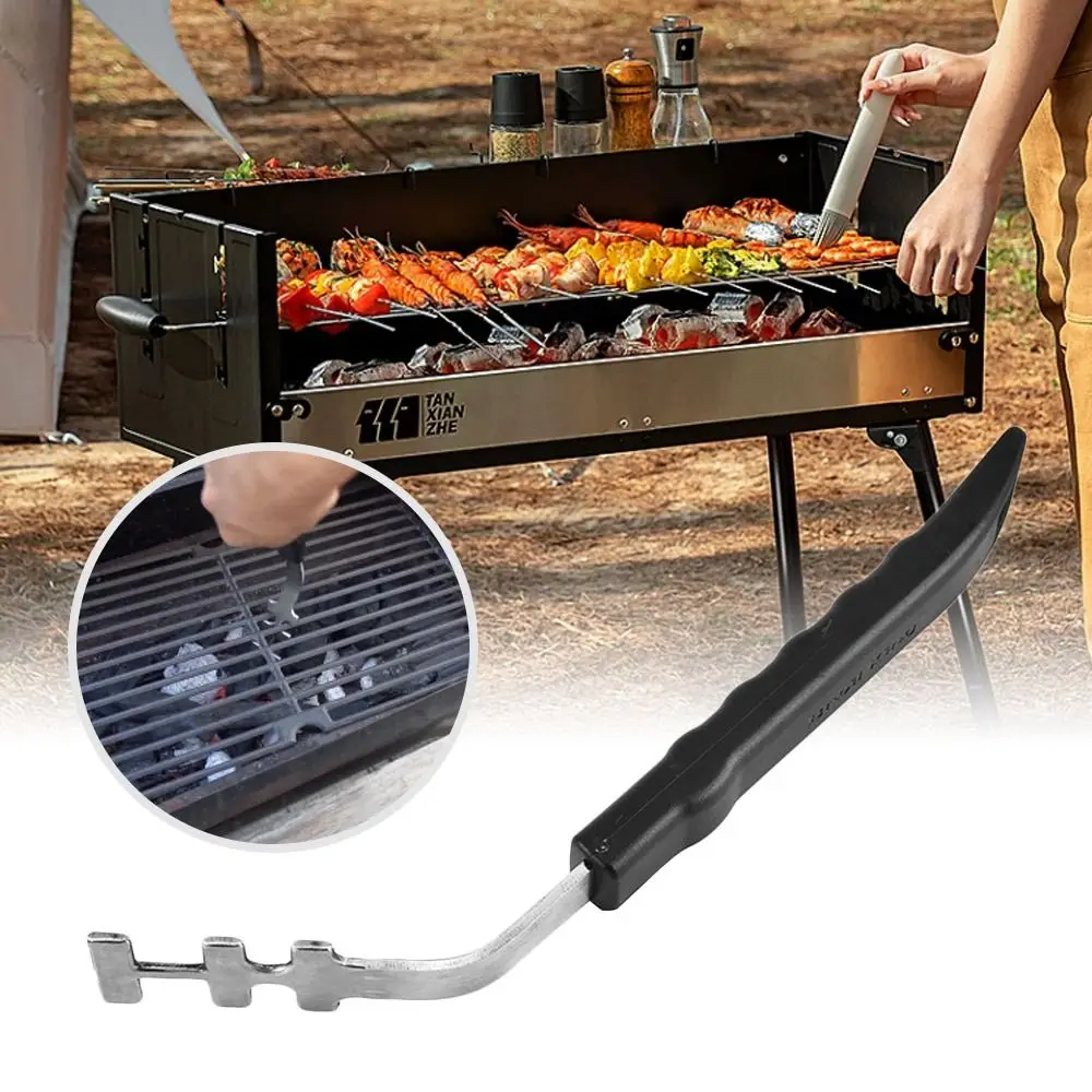 

Multi-functional BBQ Grill Lifter Heat-resistant Grill Tools Grate Lifter Stainless Steel Barbecue Grate Gripper Outdoor