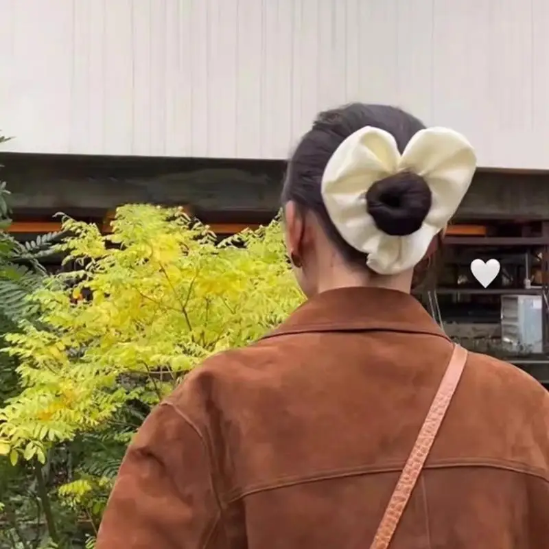 

P9FE атласные резинки для волос в форме сердца в форме сердца, эластичные резинки для волос для стильных булочек и хвостиков,