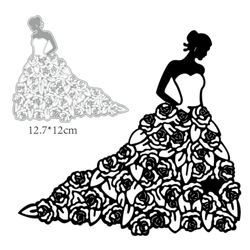 

Flower Skirt Girl Metal Cut Dies Stencils for Scrapbooking Stamp/Photo Album Decorative Embossing DIY Paper Cards