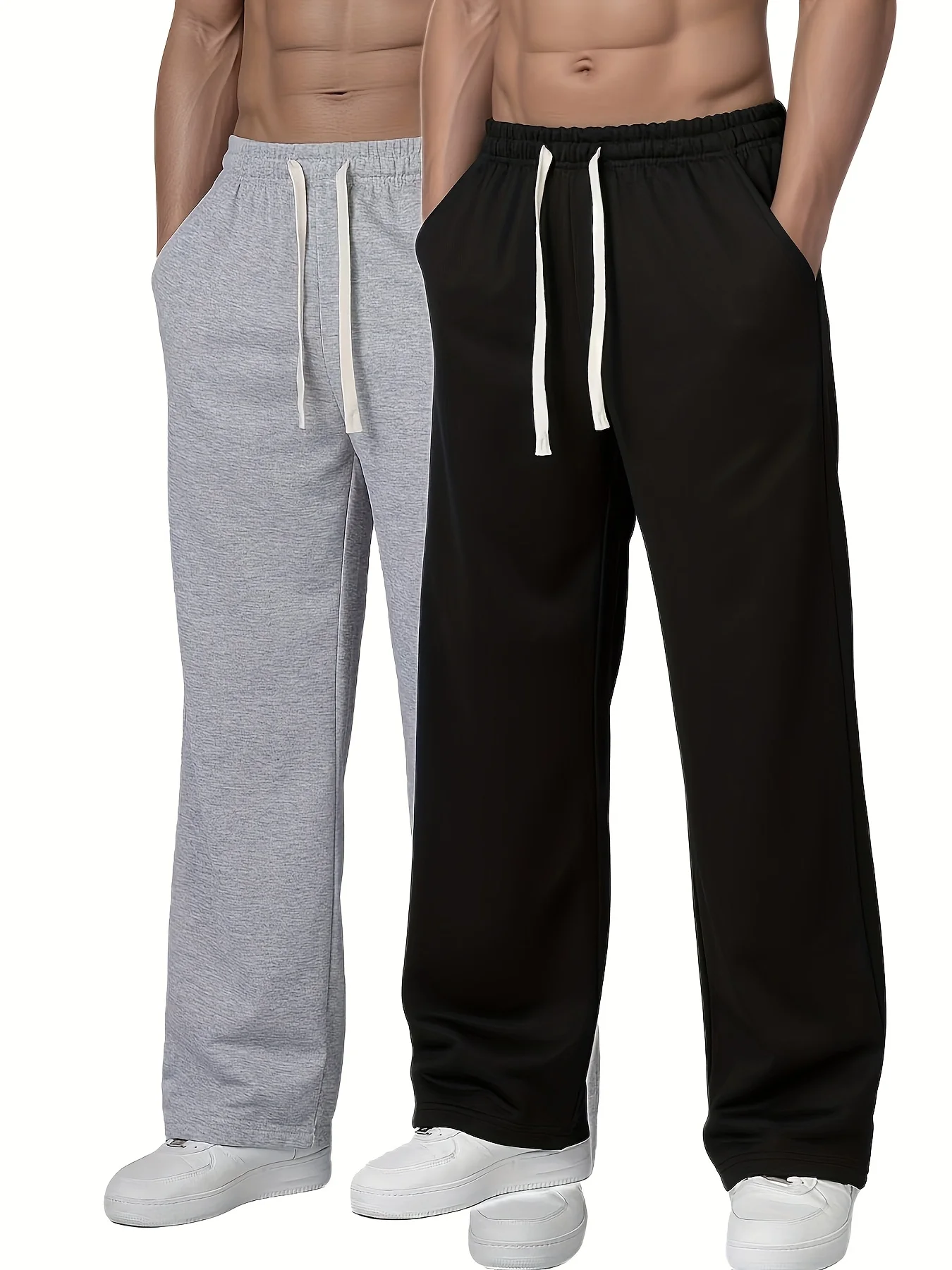Men's Thickened Winter Jogger Pants with Elastic Waist & Drawstring - Warm Training Track Pants Suitable for Gym