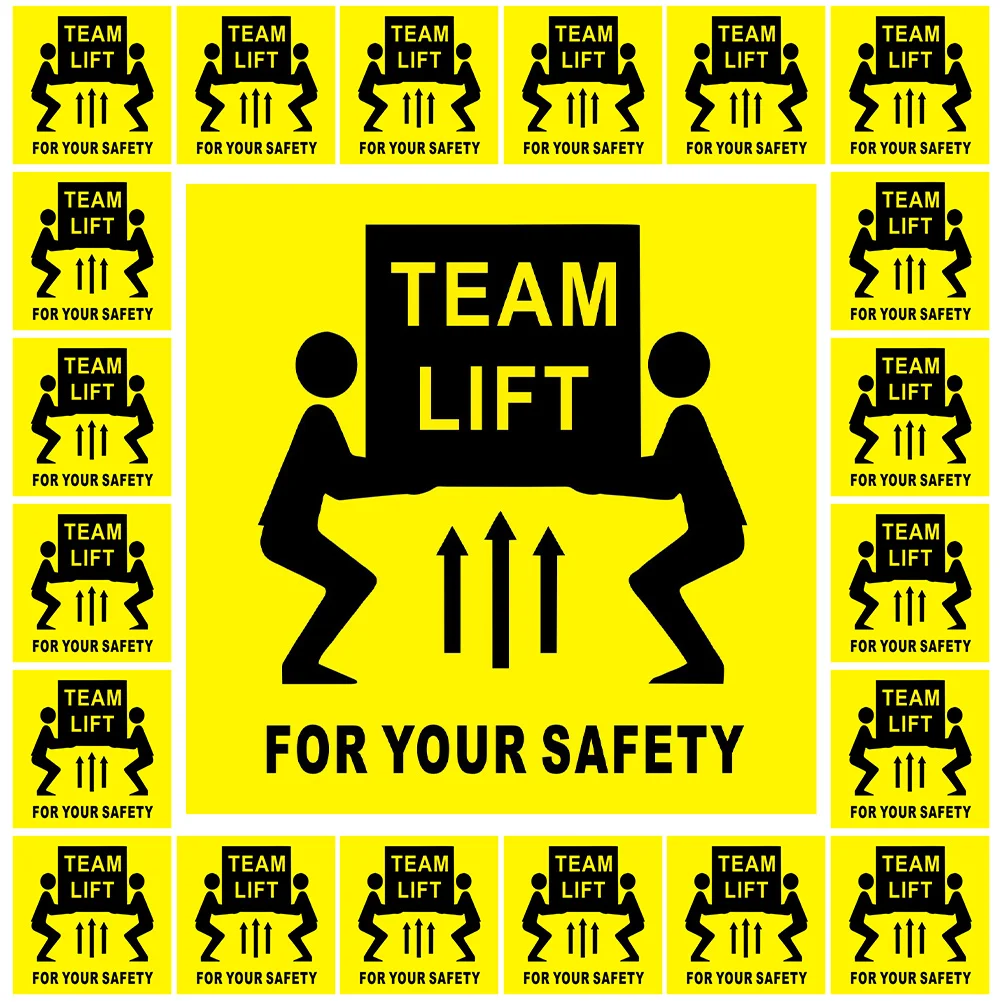 200 Pcs Overweight Stickers Team Lift Sign Caution Decal Food Labels Heavy Object Symbol Warning Decals Applique Required